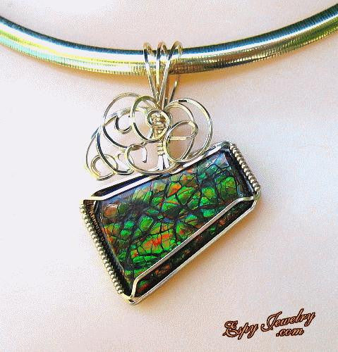 Ammolite Pendant / Slide - PND-0407