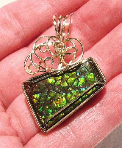 Ammolite Pendant / Slide - PND-0407