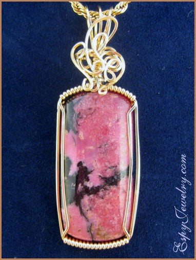 Rhodonite Pendant / Slide - PND-0874