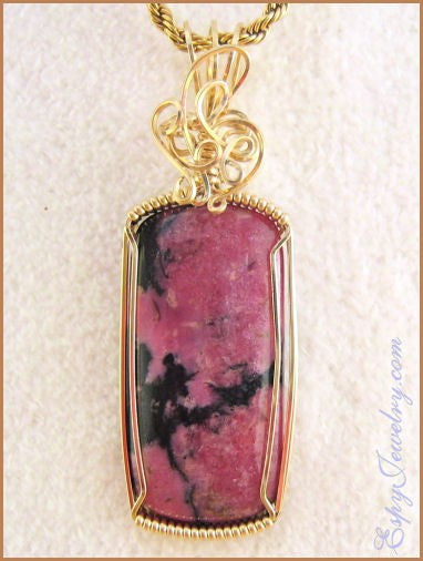 Rhodonite Pendant / Slide - PND-0874