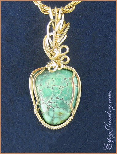 Natural Turquoise Pendant / Slide - PND-0948