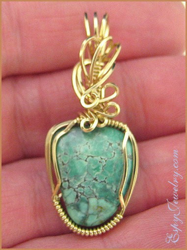 Natural Turquoise Pendant / Slide - PND-0948