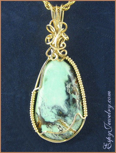 Natural Turquoise Pendant / Slide - PND-0954
