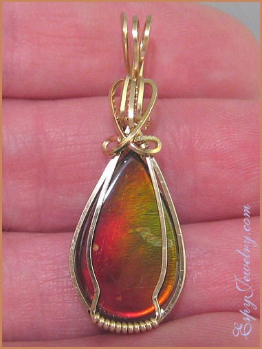 Ammolite Pendant / Slide - PND-1007