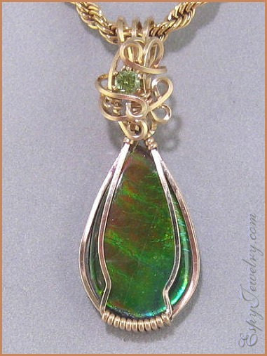 Ammolite Pendant / Slide - PND-1009