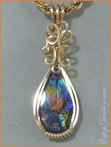 Ammolite Pendant / Slide - PND-1013