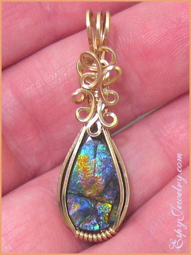 Ammolite Pendant / Slide - PND-1013