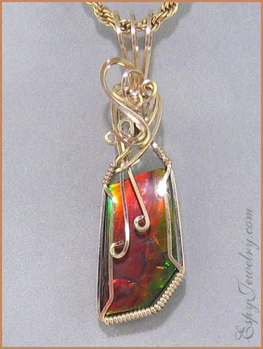 Ammolite Pendant / Slide - PND-1026