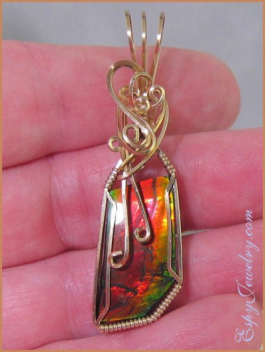 Ammolite Pendant / Slide - PND-1026