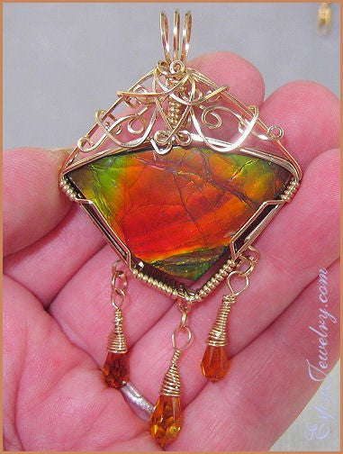 Ammolite Pendant / Slide - PND-1029