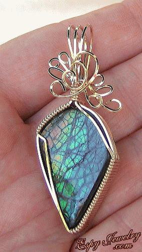 Ammolite Pendant / Slide - PND-0473