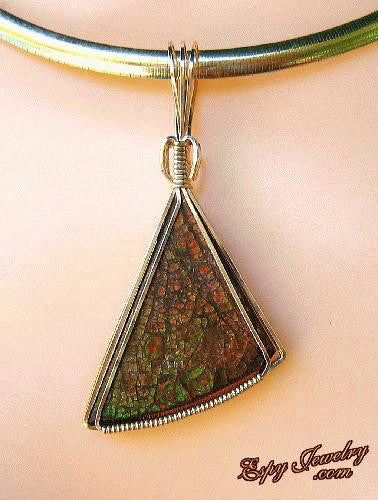 Ammolite Pendant / Slide - PND-0475