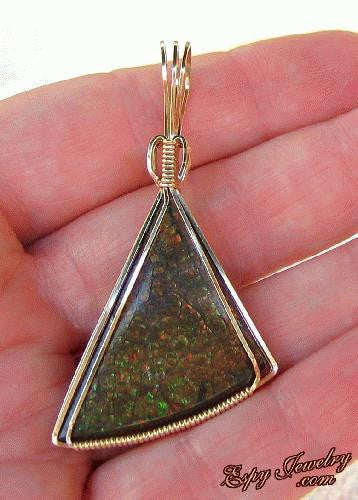 Ammolite Pendant / Slide - PND-0475