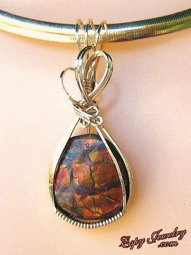 Ammolite Pendant / Slide - PND-0479