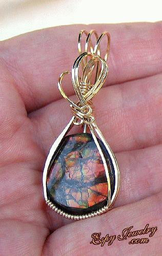 Ammolite Pendant / Slide - PND-0479