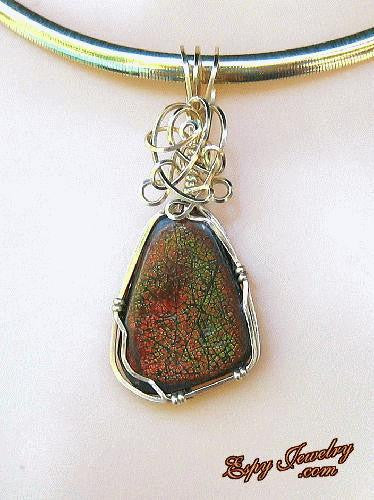 Ammolite Pendant / Slide - PND-0490