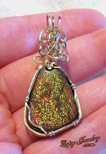 Ammolite Pendant / Slide - PND-0490