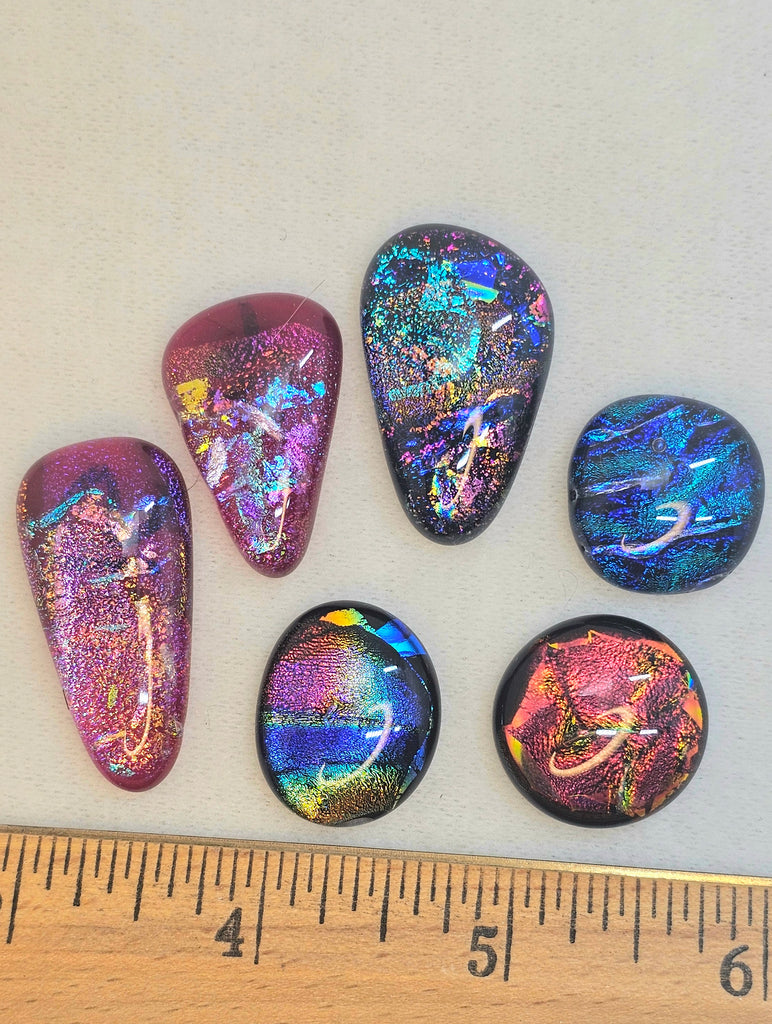 Assorted Dichroic Glass Cabs - #28