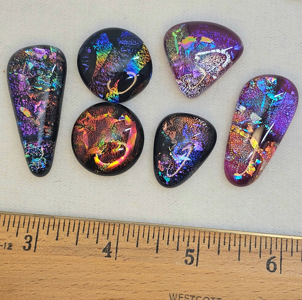 Assorted Dichroic Glass Cabs - #27