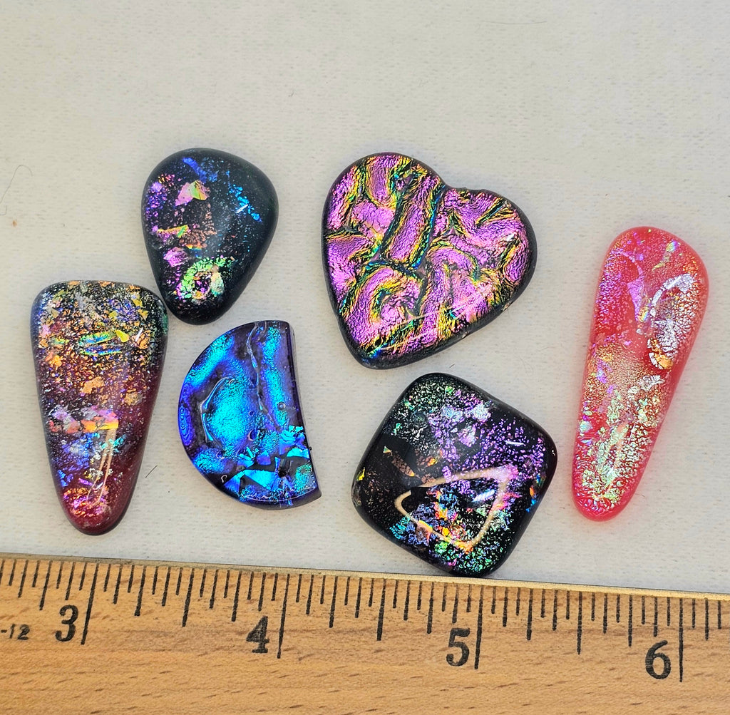 Assorted Dichroic Glass Cabs - #26