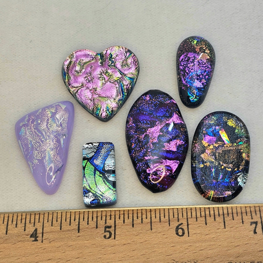 Assorted Dichroic Glass Cabs - Unusuals #25