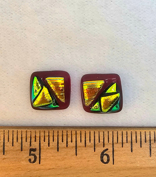 Dichroic Glass Earrings Set #265