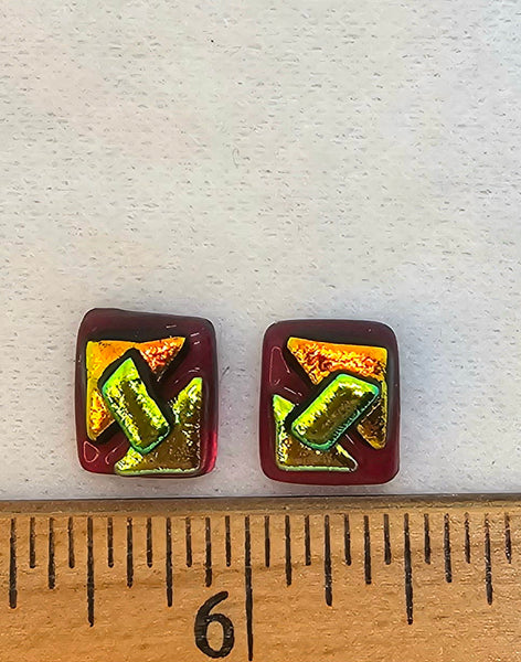 Dichroic Glass Earrings Set #266