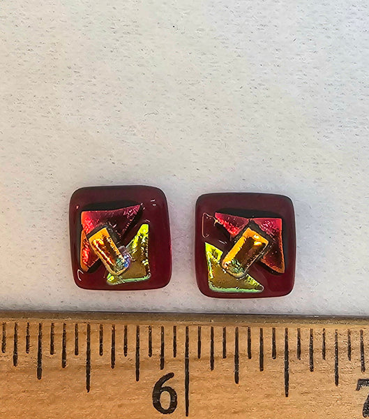 Dichroic Glass Earrings Set #269