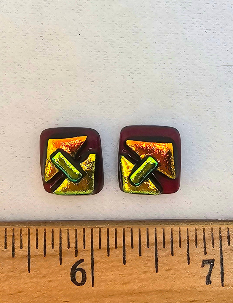 Dichroic Glass Earrings Set #267