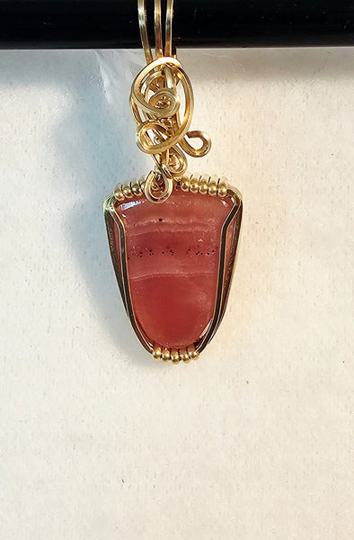 Rhodochrosite Pendant / Slide - PND-0616