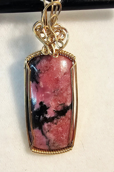 Rhodonite Pendant / Slide - PND-0874
