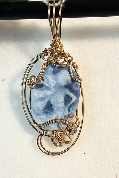 Agate Cameo Pendant / Slide - PND-0994