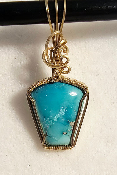 Natural Turquoise Pendant / Slide - PND-0942