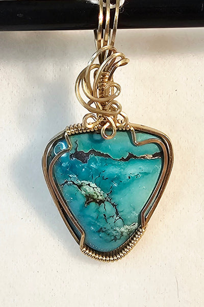 Natural Turquoise Pendant / Slide - PND-0943