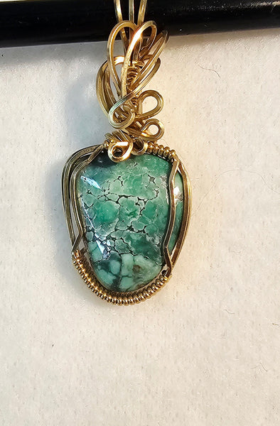 Natural Turquoise Pendant / Slide - PND-0948