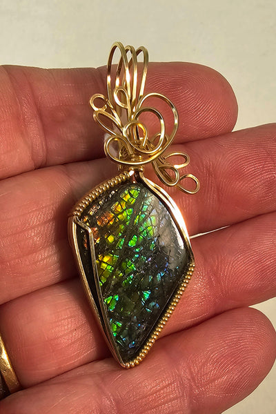 Ammolite Pendant / Slide - PND-0473