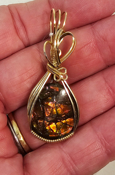 Ammolite Pendant / Slide - PND-0479