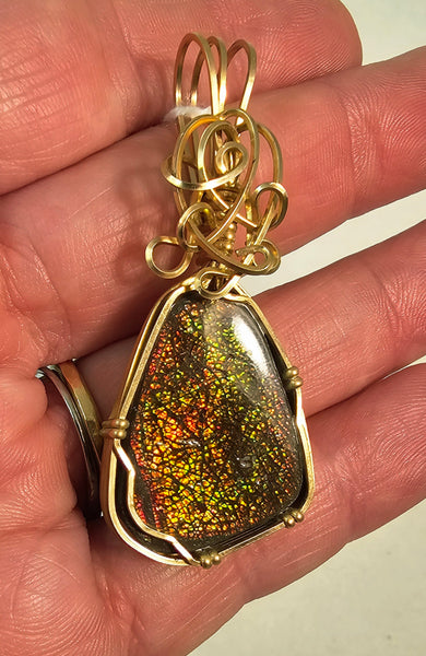 Ammolite Pendant / Slide - PND-0490