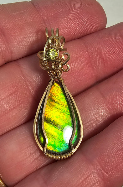 Ammolite Pendant / Slide - PND-1009