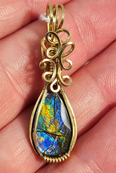 Ammolite Pendant / Slide - PND-1013