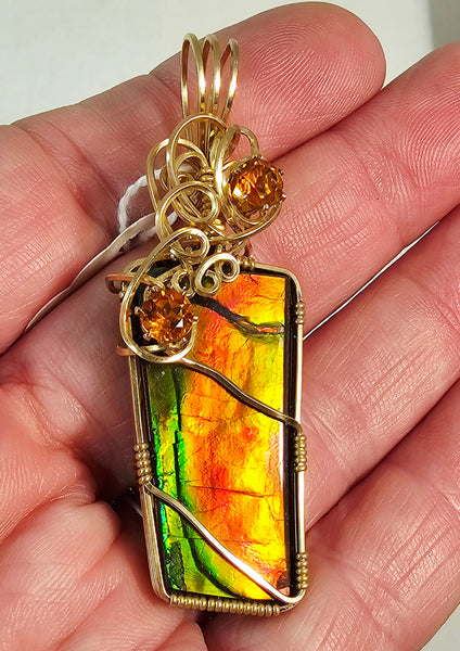 Ammolite Pendant / Slide - PND-1023