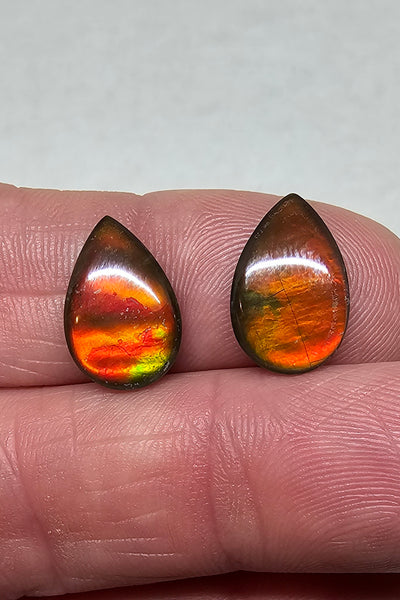 Ammolite Quartz Capped Natural PAIR - #965