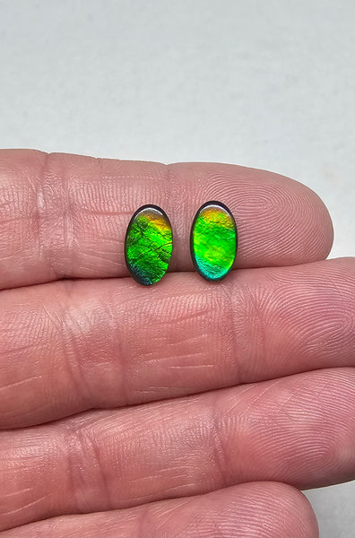 Ammolite Spinel Capped Triplet PAIR - #723